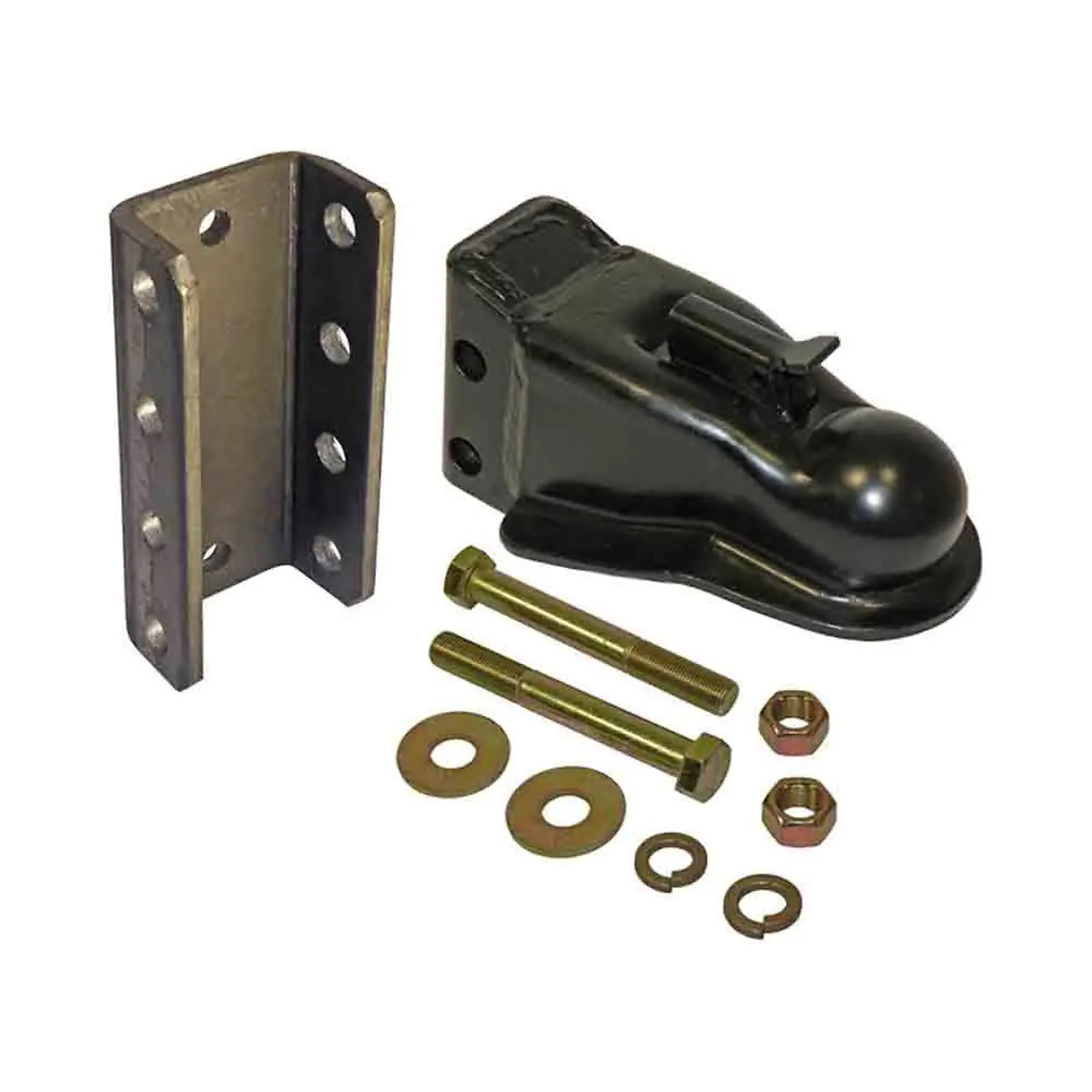 Pacific Trailer, Adjustable Stamped 2-5/16 inch Coupler with 3-Positio Channel, 14K Capacity, 2-7/8 inch Wide Channel, Grade 8 Hardware, Black, Model# CTA-400-3KIT